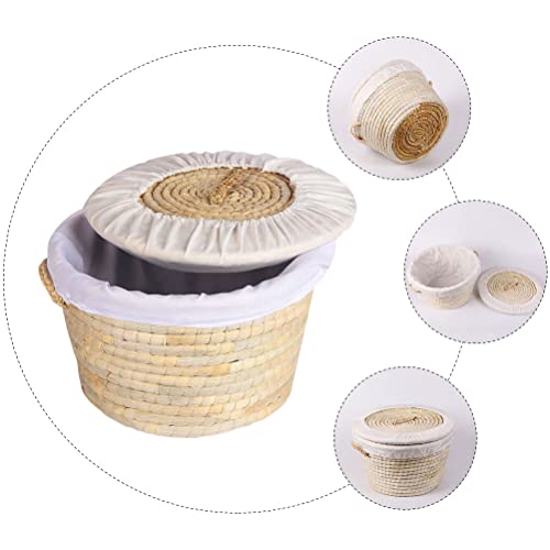 DOITOOL 1Pc Home Handmade Woven Food Storage Basket Eggs Storage Knit Basket (Beige) Practical Warmer Ourdoor Indoor