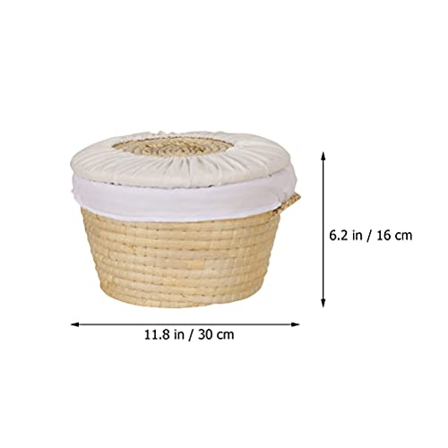 DOITOOL 1Pc Home Handmade Woven Food Storage Basket Eggs Storage Knit Basket (Beige) Practical Warmer Ourdoor Indoor