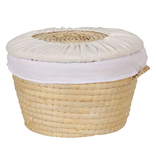 DOITOOL 1Pc Home Handmade Woven Food Storage Basket Eggs Storage Knit Basket (Beige) Practical Warmer Ourdoor Indoor