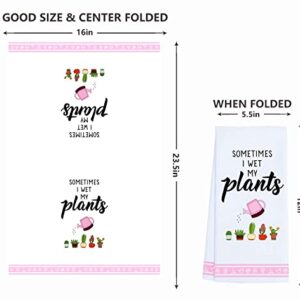 LXOMILL Funny Kitchen Towels, Plant Lover Gifts for Women Gardener, Plant Lady Mom Gifts, Housewarming, Friend Birthday Gift, Succulent Cactus Plant Gifts