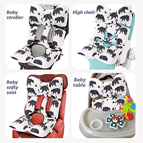 Baby Seat Pad Liner for Stroller–Soft and Breathable，3D Air Mesh Cotton Universal Baby Stroller Cushion (Black Bear)