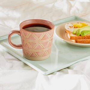 Buren Ceramics 14oz Coffee Mugs Set of 4, Perfect for Latte, Green Tea, Cappuccino and Beverages. Microwave and Dishwasher Safe Cups. Modern Theme Matte Finish, Makes a Great Gift