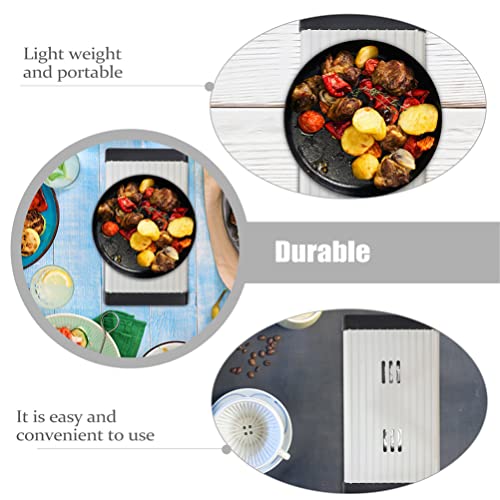 Hemoton Lunch Warmer Portable Food Hot Plate- Stainless Steel Warming Tray Dish Warmer Keep Food Warm for Buffet Serving, Restaurant, Parties, Table or Countertop Use Warming Tray