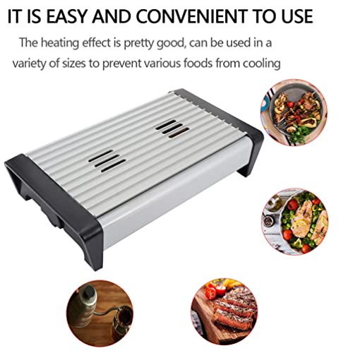 Hemoton Lunch Warmer Portable Food Hot Plate- Stainless Steel Warming Tray Dish Warmer Keep Food Warm for Buffet Serving, Restaurant, Parties, Table or Countertop Use Warming Tray