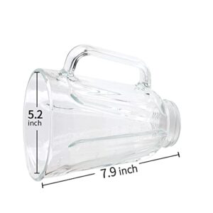 Veterger Replacement parts Glass Jar with lid, Compatible with Hamilton Beach Blenders (5cups)