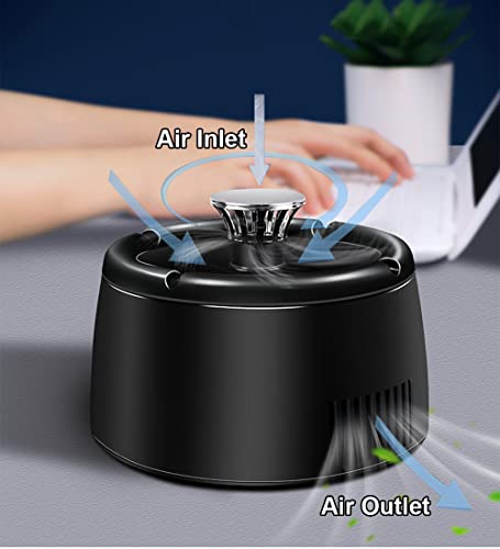 iLeefy 2 in 1 Air Purifier Multifunctional Smokeless Ashtray USB Rechargeable Ash Tray Electronic Ashtray with Filter, Best for Home Office or Car (Black)