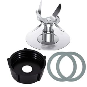 replacement parts for oster osterizer blender blades with 4902 blender jar bottom & 6 point fusion blade 4961 & 2 pcs o ring rubber seal gasket compatible with oster osterizer blender accessories