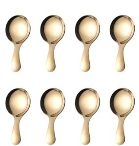 phaeton 8pcs golden stainless steel short handle spoons soup spoons condiments spoon dessert spoon tea coffee spoons