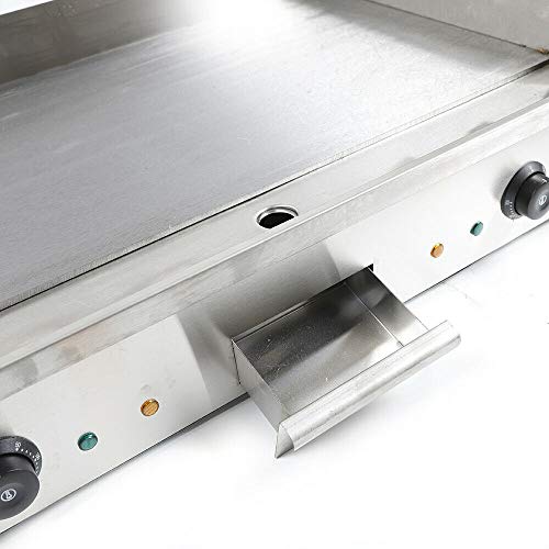 Commercial Griddle, 4400W 110V Commercial Electric Countertop Griddle Stainless Steel Flat Top Grill Hot Plate BBQ 50°C to 300°C Adjustable Easy Clean