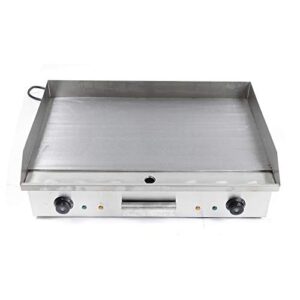 Commercial Griddle, 4400W 110V Commercial Electric Countertop Griddle Stainless Steel Flat Top Grill Hot Plate BBQ 50°C to 300°C Adjustable Easy Clean