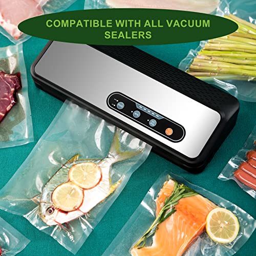 Vacuum Sealer Bags 8" x 12" for Food Saver Bags Rolls, Vacuum Seal Bags for Foodsaver, Seal a Meal, Great for VAC Freezer and Sous Vide BPA Free, Pre-cut 100 pcs