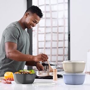 Bentgo® Prep - 1-Compartment Bowls with Custom Fit Lids - Reusable, Microwaveable, Durable BPA-Free, Freezer and Dishwasher Safe Meal Prep Food Storage Containers - 10 Bowls & 10 Lids (Periwinkle)