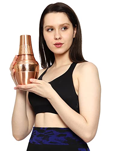 Pure Copper Bedside Carafes, Flask with Tumbler, For Ayurveda Health Benefits - Capacity - 1.4 Lt. (47.3 US Fluid Ounce)