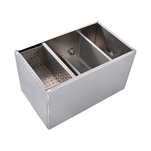 Grease Trap Commercial Grease Trap 304 Stainless Steel Interceptor Set Under Sink Grease Trap Detachable Design Grease Trap Interceptor for Restaurant Kitchen Wastewater Removable Baffles