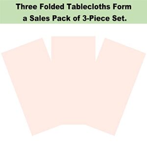 Plastic Light Pink Tablecloths 3 Pack Disposable Table Covers 54" x 108" Baby Pale Pink Table Cloths for Parties Bridal Shower Engagement Wedding Birthday, Fits 6 to 8 Foot Rectangle Tables