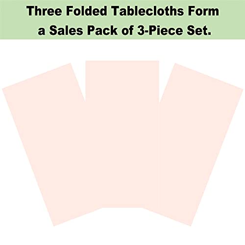 Plastic Light Pink Tablecloths 3 Pack Disposable Table Covers 54" x 108" Baby Pale Pink Table Cloths for Parties Bridal Shower Engagement Wedding Birthday, Fits 6 to 8 Foot Rectangle Tables