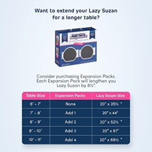 The Lazy Susan Revolution - The First Patented Lazy Susan Turntable for Rectangular Long & Oblong Tables - Expandable Lazy Susan for Kitchen & Dining Tables - Great Gift! Fun at Parties & Gatherings.