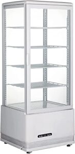intsupermai commercial glass refrigerated cake display case with interior led lighting beverage cake refrigerator showcase with automatic defrost 110v