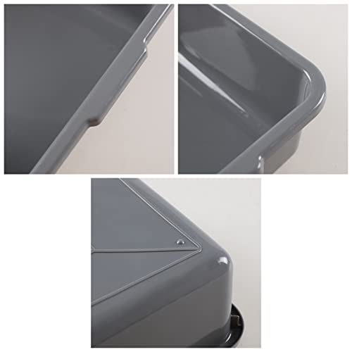 Yesdate 4 Packs 8 L Plastic Commercial Bus Box, Wash Basin Bus Tub, Small Utility Tote, Grey