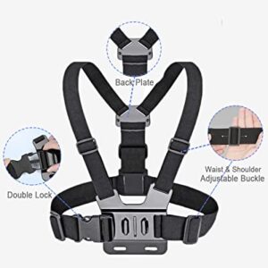 Accessories Set for GoPro Hero 11/10/9/8/7/6/5/4,New Quick Release Chest Mount Harness + Head Strap Mount + Extension Arm Straight Joint