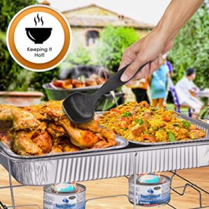 Disposable Chafing Dish Buffet Set, Food Warmers for Parties, Complete 33 Pcs of Chafing Servers with Covers, Catering Supplies with Full-Size Pans (9x13), Warming Trays for Food with Utensils & Lids