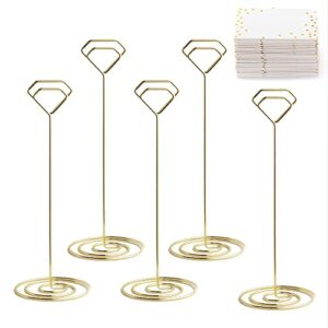 wettin 12pcs unique table number holders with 14pcs place cards, place card holder, table card holder, table number stands, picture clips name card photo holder for wedding birthday party baby shower