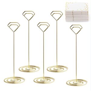 Wettin 12Pcs Unique Table Number Holders with 14Pcs Place Cards, Place Card Holder, Table Card Holder, Table Number Stands, Picture Clips Name Card Photo Holder for Wedding Birthday Party Baby Shower