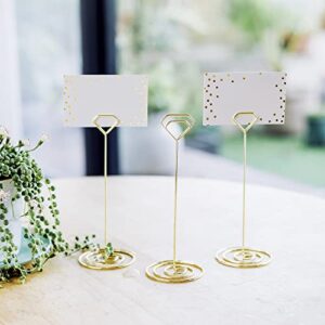 Wettin 12Pcs Unique Table Number Holders with 14Pcs Place Cards, Place Card Holder, Table Card Holder, Table Number Stands, Picture Clips Name Card Photo Holder for Wedding Birthday Party Baby Shower