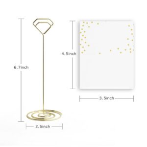 Wettin 12Pcs Unique Table Number Holders with 14Pcs Place Cards, Place Card Holder, Table Card Holder, Table Number Stands, Picture Clips Name Card Photo Holder for Wedding Birthday Party Baby Shower