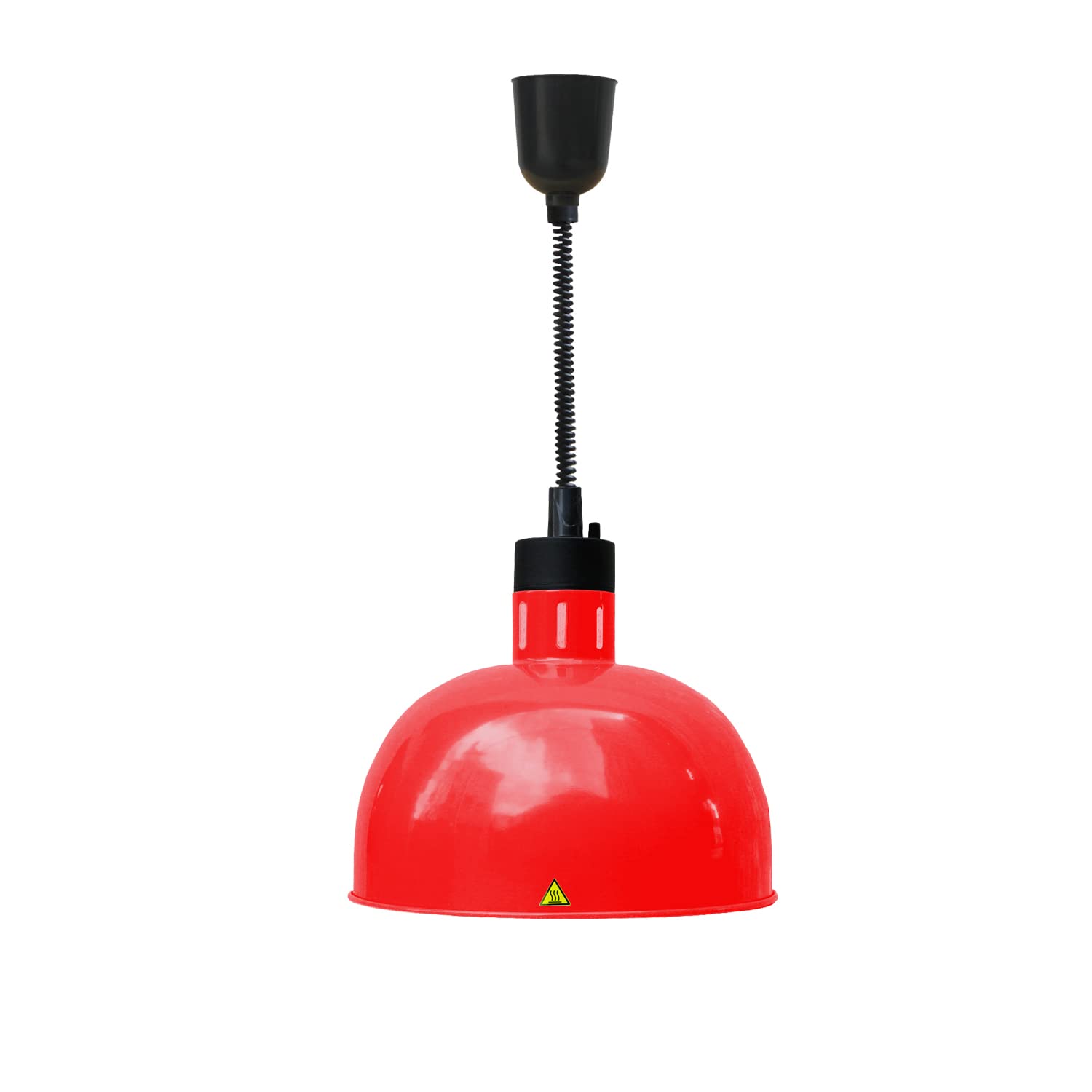 KOUDA Commercial Heat Lamps Hanging Heating Lamp Buffet Hot Food Lamp with Light BulbDia29cmRed
