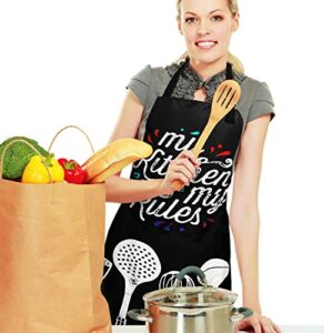 Sosolong Adjustable Waterproof Apron, Apron with 2 Pockets Cooking Kitchen Aprons for Women Men Chef, Adult Gifts