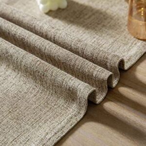 ZeeMart Burlap Style Farmhouse Table Runners 72 Inches Long, Beige Rustic Woven Dining Table Runner for Everyday Use, 14x72 Inches, Oatmeal Beige