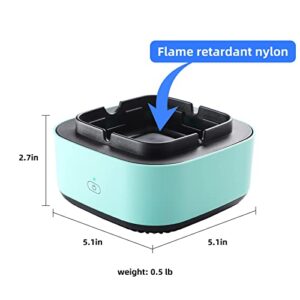 Rumia Smokeless Ashtrays for Cigarettes Indoor,2 in 1 Air Purifier Multifunctional Negative Ion Air Fresher for Home,Office,Outdoor-Green