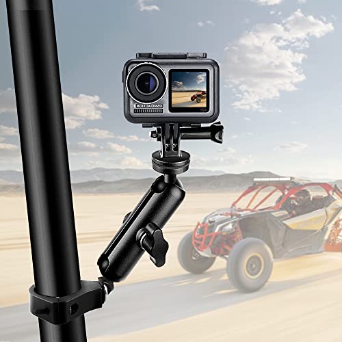 UTV/ATV RZR Action camera mount ​holder 360° Rotaion Camera Mount gopro accessories fit 1.75"-2" Roll Bar and Bars Compatible with All GoPro Models,Such as GoPro Hero 9,8,7,6,5,4,Session,GoPro Max etc