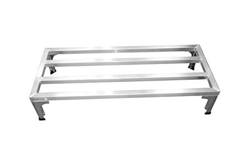 SHOPCraft Heavy Duty Aluminum Dunnage Rack, 20” X 48” X 7.5” Industrial Grade Aluminum Storage Rack, Commercial Food Service Storage Rack