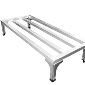 SHOPCraft Heavy Duty Aluminum Dunnage Rack, 20” X 48” X 7.5” Industrial Grade Aluminum Storage Rack, Commercial Food Service Storage Rack