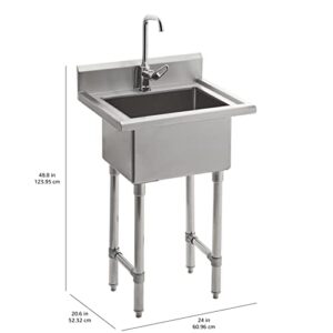 ROCKPOINT Basics Stainless Steel Sink w/Faucet Utility Sink