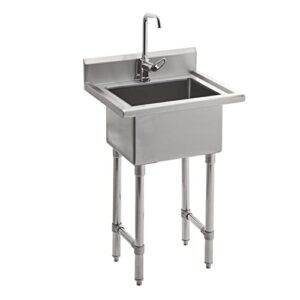 rockpoint basics stainless steel sink w/faucet utility sink