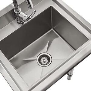 ROCKPOINT Basics Stainless Steel Sink w/Faucet Utility Sink