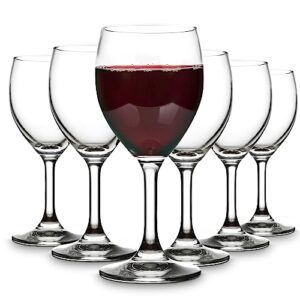 vikko 8.5 ounce glass wine glasses, small wine glasses, wine glass for red and white wine with stem, clear glasses for wine, thick and durable stemmed wine glasses, white wine glasses set of 6