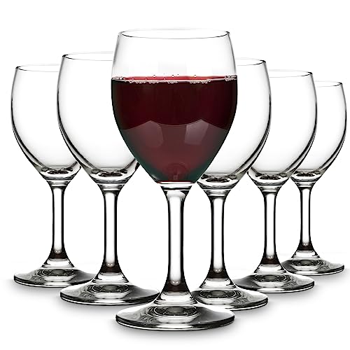 Vikko 8.5 Ounce Glass Wine Glasses, Small Wine Glasses, Wine Glass for Red and White Wine With Stem, Clear Glasses for Wine, Thick and Durable Stemmed Wine Glasses, White Wine Glasses Set of 6