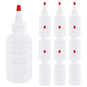 seewavom 10 pack 4 ounce plastic squeeze bottles with caps plastic small dispensing bottles crafts, art, glue, kitchen