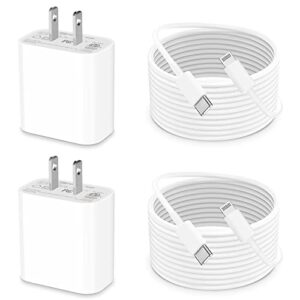 redpark fast charger for iphone, [apple mfi certified] 2 pack 20w pd usb c power rapid wall charger with 6ft type c to lightning quick charging sync cord for iphone 13 12 11 pro/xs/x 8/se/ipad/airpods