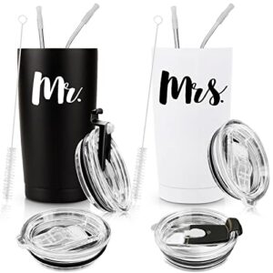 all luxy mr and mrs tumblers - stylish mr and mrs cups gifts for newlyweds - future mr and mrs wine tumblers - perfect his and hers newly wedding mugs presents for the couple
