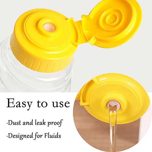 8 Pcs 16 Oz Plastic Honey Jar,Clear Plastic Squeeze Honey Bottles,Empty Squeeze Honey Bottle Container Holder with Flip Lid for Easy Storing and Dispensing