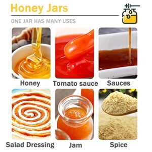 8 Pcs 16 Oz Plastic Honey Jar,Clear Plastic Squeeze Honey Bottles,Empty Squeeze Honey Bottle Container Holder with Flip Lid for Easy Storing and Dispensing