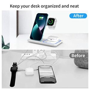 Wireless Charger,ANYLINCON 3 in 1 Charger Station for Apple iPhone/iWatch/Airpods,iPhone 14,13,12,11 (Pro, Pro Max)/XS/XR/XS/X/8(Plus),iWatch 7/6/SE/5/4/3/2,AirPods 3/2/pro