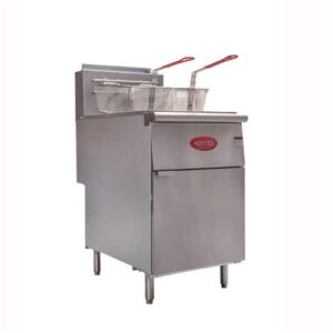 kratos 29y-012 commercial restaurant gas floor fryer - five burners - 70 to 100 lb. capacity - liquid propane