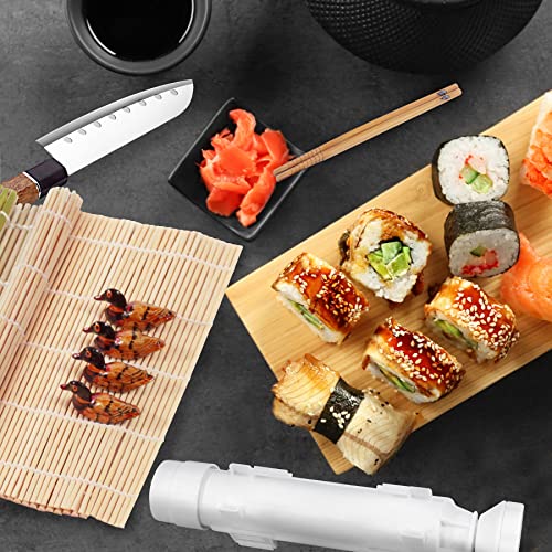 TIMDAM Sushi Making Kit for Beginners, All in One Sushi Maker Set with Sushi Mats Bamboo Roller, Sushi Bazooka, Chopsticks, Paddle, Spreader, Sushi Knife, Chopsticks Holder, Sushi Kit for Home