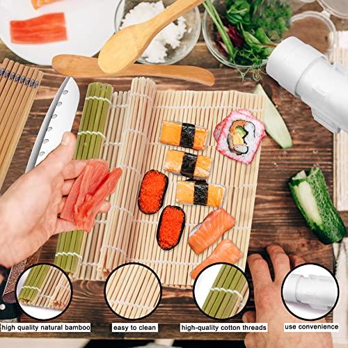 TIMDAM Sushi Making Kit for Beginners, All in One Sushi Maker Set with Sushi Mats Bamboo Roller, Sushi Bazooka, Chopsticks, Paddle, Spreader, Sushi Knife, Chopsticks Holder, Sushi Kit for Home